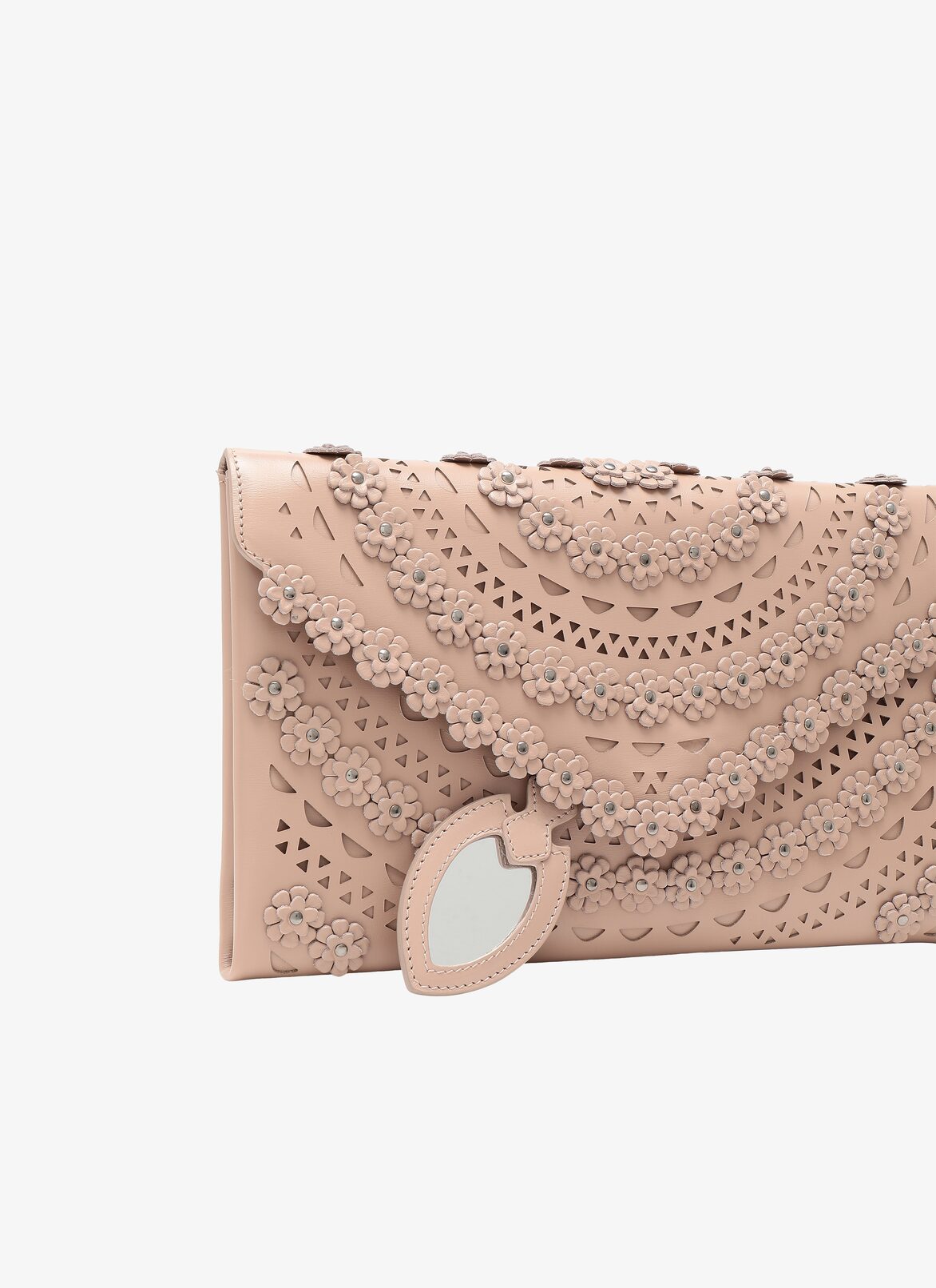 OUM CUIR LUX NEW VIENNE FLEUR SABLE ALAÏA SABLE  OUM CUIR LUX NEW VIENNE FLEUR SABLE